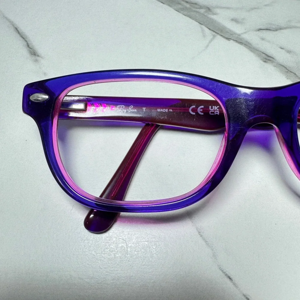 Ray-Ban RB 1555 3666 Purple Pink Rectangular Eyeglasses Frames 46-16-125